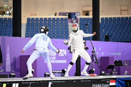 Young athletes competing in the 2025 Junior & Cadet Fencing World Championships in Wuxi, China.